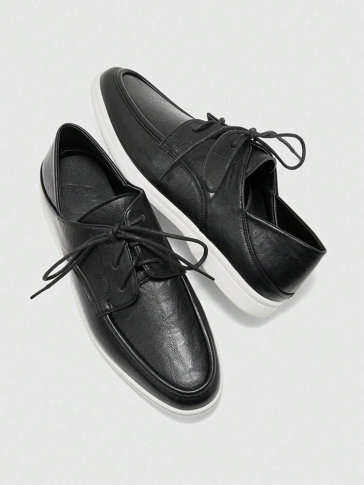 CUCCOO BIZCHIC Solid Color Lace-Up Casual Comfortable Versatile Flat Shoes, Suitable For Walking, Travel And Vacation For Christmas