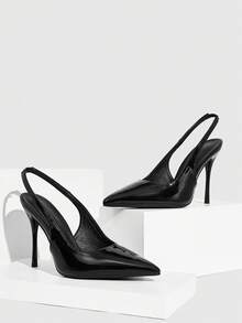 CUCCOO SZL Giày cao gót Lolita nữ màu đỏ tía, có quai sau đính nơ, thích hợp cho dịp Giáng sinh. - màu đen - Xem 2