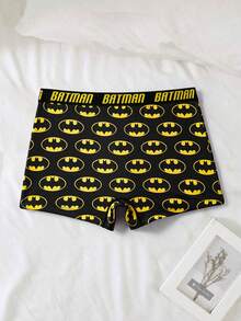 BATMAN X SHEIN Men's Letter & Logo Pattern Comfortable & Fashionable Boxer Briefs