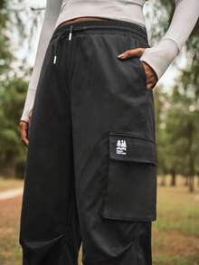 In My Nature 女士户外运动休闲印花口袋徒步裤 - 黑色 - 查看 6