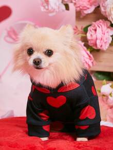 PETSIN 1 hanorac cu model de inimă pentru animale de companie, articole casual de zi cu zi pentru animale de companie - Multicolor - Vizualizare 3