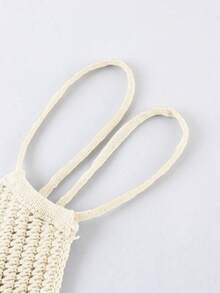 Olithes 女士纯色针织上衣，简约时尚，适合夏季 - 杏色 - 查看 3