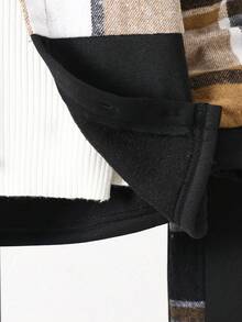 SHEIN 2 件套男童格子连帽夹克和运动裤套装，春秋季幼儿格子男童格子夹克 - 彩色 - 查看 8