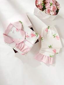 Tween Girls Matching Pajamas Pink Rose Floral Print Long Sleeve Lapel Woven Fabric Pant Sets For Mom And Daughter Casual - Multicolor - View 9