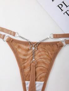 女士纯色透气丁字裤，Rave - 摩卡棕 - 查看 4