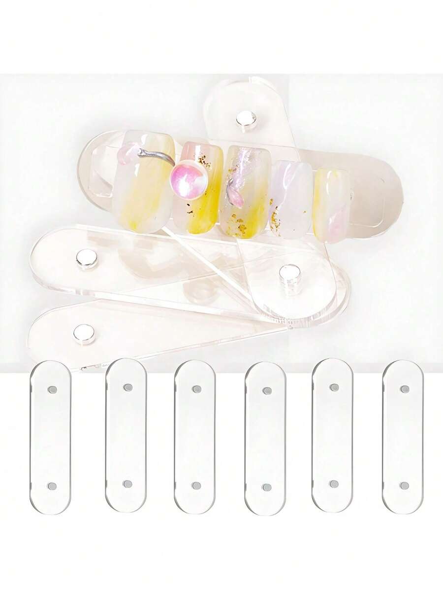 10PCS,Press On Nail Display Plate Acrylic Fake Nail Colour Type Holder Magnetic Adsorption Reusable Salon Manicure Display Board - Multicolor - View 1