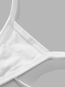 Ocili Women's Solid Color Minimalist Sexy Daily Wear Thong Panties - White - View 3