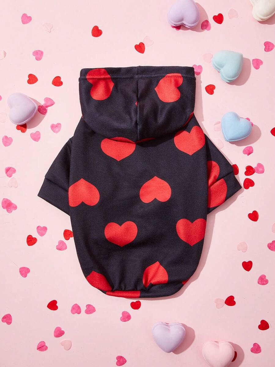 PETSIN 1 hanorac cu model de inimă pentru animale de companie, articole casual de zi cu zi pentru animale de companie - Multicolor - Vizualizare 1