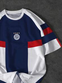 Manfinity EMRG Men's Casual Sports Contrast Color Raglan Sleeve Short Sleeve T-Shirt - Multicolor - View 3