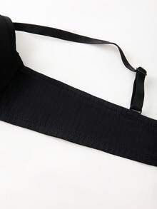 DesireSculpt 1pc Wireless Minimalist Padded Front Closure Bra, Comfortable & Supportive - Black - View 6