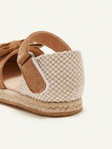 Cozy Pixies 1 Pair Summer Cute Toddler Girls Brown Bow All-Match Casual Fashion Versatile Hook And Loop Soft Bottom Closed Toe Infant Flat Sandals - Brown - View 4