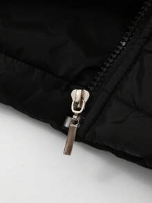 SHEIN Young Boy Casual Hooded Long Cotton Padded Jacket, Winter Fall