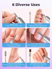 Teckwe Juego profesional de lima eléctrica para uñas, juego de limas para uñas, juego de recorte de uñas, juego de limas para el hogar y el salón, herramienta de pulido, recorte y pulido de uñas, pulidora eléctrica de uñas, herramienta de esmerilado de uñas, exclusivo para salón de uñas