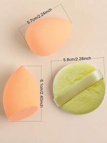 12pcs Multi-Functional Super Soft Makeup Brush Set + Slant & Drop-Shaped Beauty Sponge + 1pc Round/Drop-Shaped Powder Puff For Quick Makeup Application, Beauty Tools - Multicolor - View 6