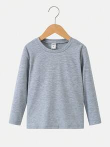 5件/套 男童基础款纯色圆领T恤，适合日常休闲穿着 - 彩色 - 查看 5