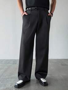 OTTIMOZO Cinturón negro personalizado para hombres - Negro - Ver 3