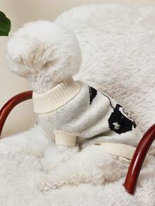 PETSIN 1 Black Cherry Printed Pet Sweater, Warm Pet Clothing For Cats And Dogs In Winter - Multicolor - View 6