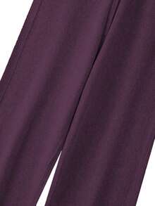 EMERY ROSE طقم كنزة صوفية وبنطلون نسائي فضفاض طويل الأكمام مربوط الخصر، مناسب للخروجات والحفلات وضيوف الزفاف، موسم الخريف/الشتاء - الأرجواني - مشاهدة 7