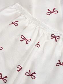SHEIN 2件套女童蝴蝶印花长袖开衫和裤子休闲舒适家居服套装 - 彩色 - 查看 6