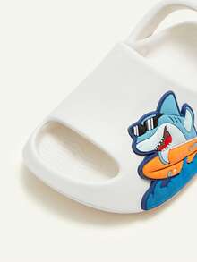 Cozy Pixies 1双夏季宝宝海洋鲨鱼可爱趣味透气休闲套脚户外沙滩防滑平底凉鞋 - 白色 - 查看 5