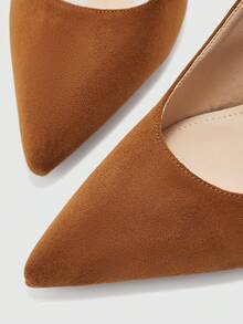 CUCCOO BIZCHIC Giày cao gót mũi nhọn thanh lịch dành cho nữ, thiết kế tối giản cho việc đi lại - màu nâu - Xem 8