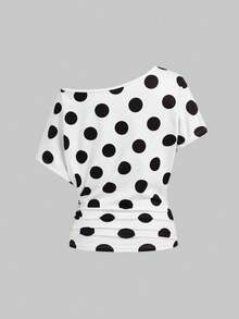 ROMWE J-Fashion Spring/Summer Kawaii Cute Relaxed Playful Music Note Print Women T-Shirt - Black and White - View 2