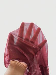 Betty Boop | ROMWE 女士性感透视复古修身印花上衣 - 酒紅色 - 查看 5