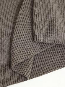 SHEIN Pregnant Women's Fashionable & Elegant Off-Shoulder Short Knit Sweater Dress - Coffee - View 6