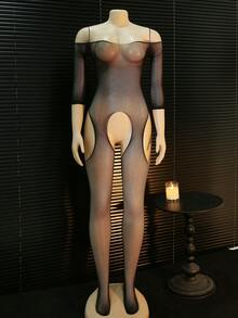 ChaseTheNight 1 chiếc áo liền thân gợi cảm hở vai dành cho nữ - màu đen - Xem 1