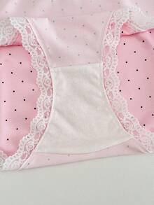 3pcs/Set Cute Polka Dot Lace Bow Decor Girls' Panties - Multicolor - View 4