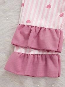 Bộ 2 áo khoác cardigan dài tay họa tiết sọc và trái tim cho bé gái, đồ mặc nhà thoải mái và dễ chịu - Nhiều màu - Xem 8