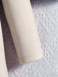 女童红色荷叶边长袖休闲连帽单排扣羊毛大衣