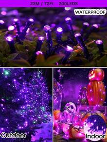 LED Solar String Lights Outdoor Light Strings Waterproof Solar Powered String Light With 8 Lighting Modes For Garden Patio Yard Fence Christmas Tree Decoration With Fairy Lights Ambience For Outside Tree, Courtyard, Wedding, Gazebo, Party, Home, Lawn, Camping And Holiday Decor Garden Lights Christmas Decoration - Multicolor - View 11