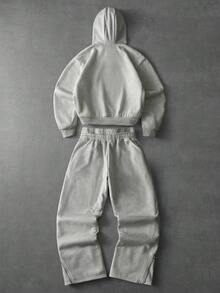 PAVTROS Men's Embroidered Hoodie Long Sleeve Sweatshirt And Pants Set Sweatpants Sets Mens Two Piece Set Men 2 Piece Set Patched Mens Jogger Set Mens Sweatsuit Set