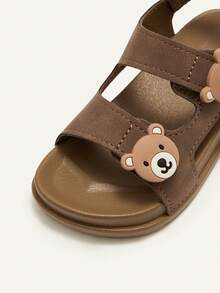 Cozy Pixies 1 Pair Cute Bear Decor Soft Bottom Lightweight Casual Sandals For Baby Boys, Summer - Chocolate Brown - View 8