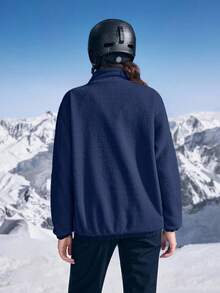 In My Nature 女士户外运动保暖抓绒外套，秋冬季 - 藏蓝色 - 查看 2