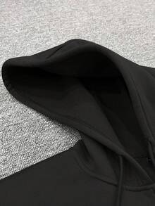 Claim Dot Plus Size Men's Casual Zip-Up Jacket, Long Sleeve Sportswear Outerwear - Black - View 7