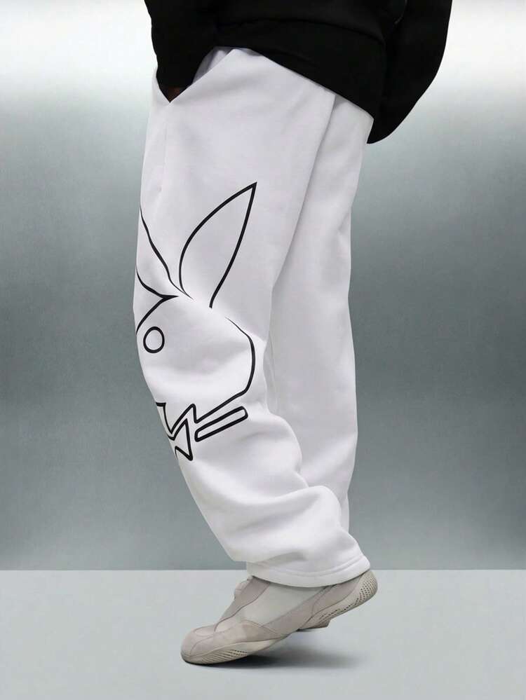 PLAYBOY X SUMWON Drop Crotch Joggers With Bunny Print