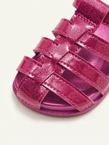 Cozy Pixies 1 Pair Summer Fashion Versatile Cute Soft Bottom Lightweight Closed Toe Pink Princess Style Infant Flat Sandals - Red - View 8