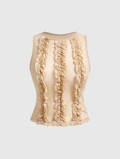 Fairycore Top de mujer con volantes de encaje floral vintage patchwork