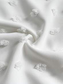 Maweii 大码女式纯色蝙蝠袖V领简约优雅法式连衣裙 - 白色 - 查看 8