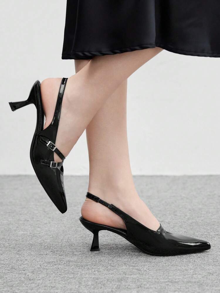 CUCCOO BIZCHIC Damen Mode Metall Schnalle Spitze Pumps für Weihnachten