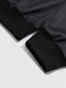 ROMWE MEN Áo nỉ trùm đầu hình thánh giá Gothic dành cho nam, Thu/Đông, Áo dài tay - màu đen - Xem 3