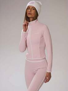 Musera Sport 运动撞色滚边高腰紧身裤，仅限冬季运动服，适合运动、健身房锻炼、滑雪、野雪等场合。 - 淺粉色 - 查看 4