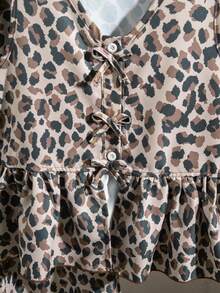 SHEIN 2pcs Tween Girls Camisole Shirt With Bow Button And Elongated Pants Set - Multicolor - View 4