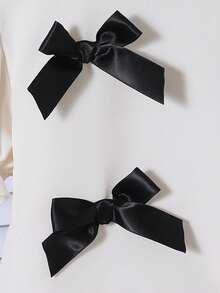 Genkimix Kids 女童撞色滚边圆领泡泡袖上衣配蝴蝶结装饰和松紧腰裤套装