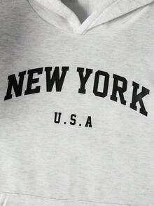 SHEIN Mirajuku 青少年男孩简约纯色浅灰色连帽衫搭配休闲宽松夹克