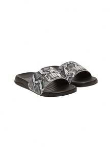 Puma Popcat 20 Snake Chic Slides Black Silver 401706 - Black Grey - View 4
