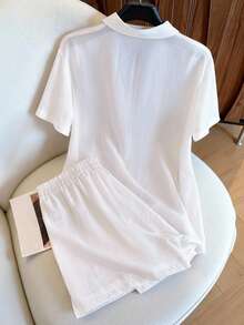 Resyla Bộ 2 món đồ thường ngày phong cách cổ điển, thời trang và đa năng - trắng - Xem 2