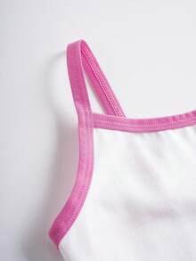 SpongeBob SquarePants | SHEIN Young Girl 3pcs/Set Cute Cartoon Pattern Camisole , Age 4-7Y - White - View 3